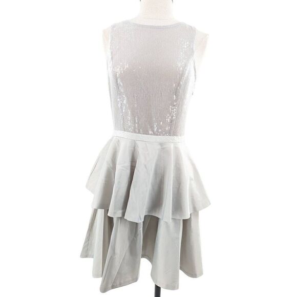 Armani Exchange Women Dove Gray Cocktail Mini Dress Size 4 - Picture 7 of 16